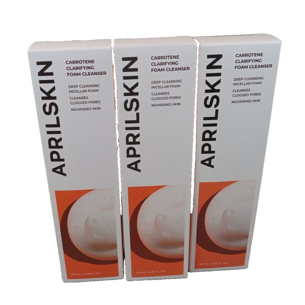 3-Aprilskin Carrotene Clarifying Foam Cleanser Deep Cleansing 4.05fl oz NEW